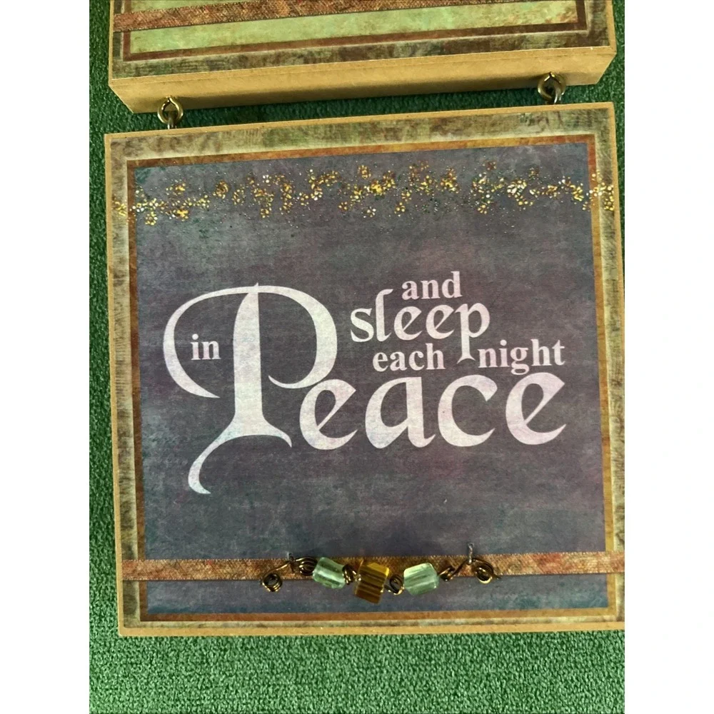 Wall Hanging Decor Wood Sign Plague Love Joy Peace Inspirational Message USA 14